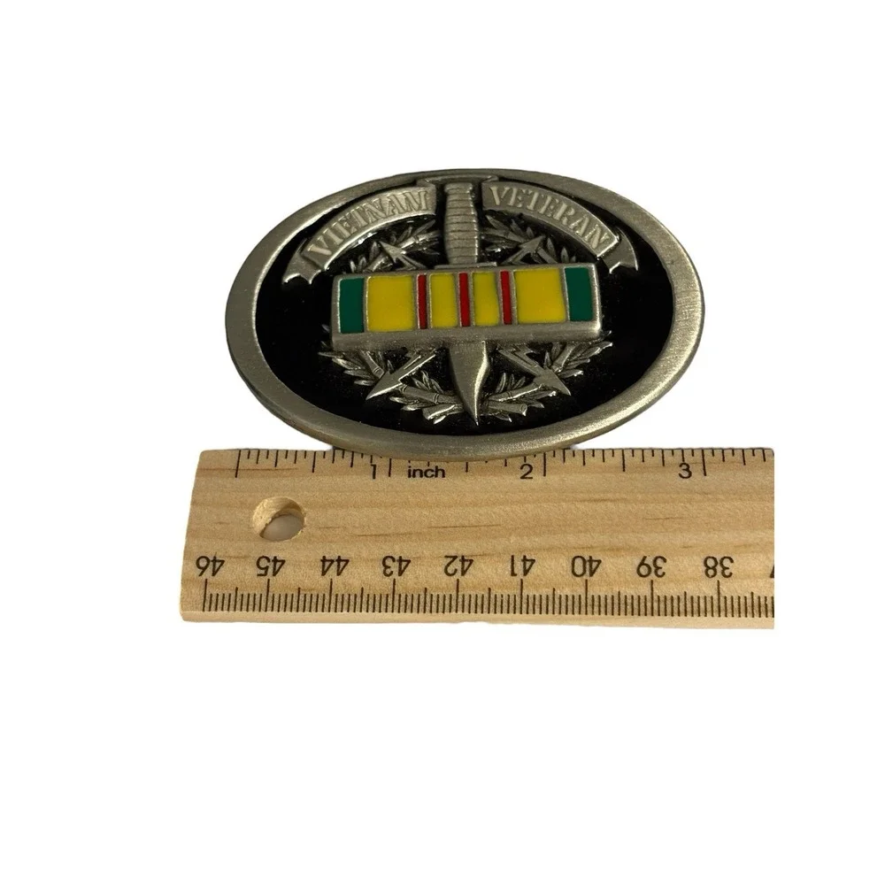 NOS Vietnam Veteran Belt Buckle Enameled‎ Great American Buckle Co. 1996 Vintage